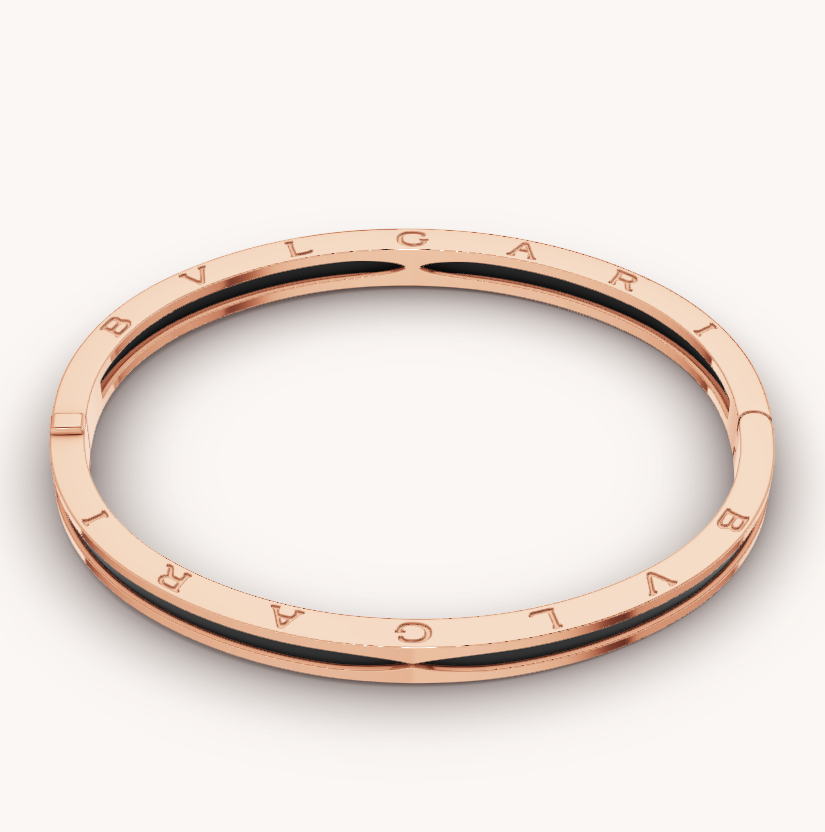 [Regalia jewelry]ZERO 1 PINK GOLD WITH BLACK CERAMIC BRACELET