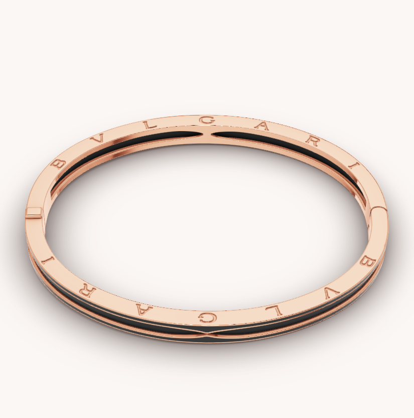 [Regalia jewelry]ZERO 1 PINK GOLD WITH MATTE BLACK CERAMIC BRACELET