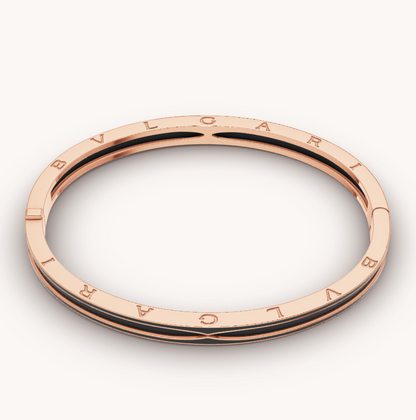 [Regalia jewelry]ZERO 1 PINK GOLD WITH MATTE BLACK CERAMIC BRACELET
