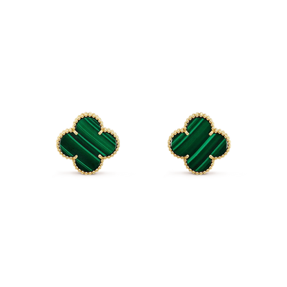 [Regalia jewelry]CLOVER MINI 9.5MM MALACHITE  EARRINGS