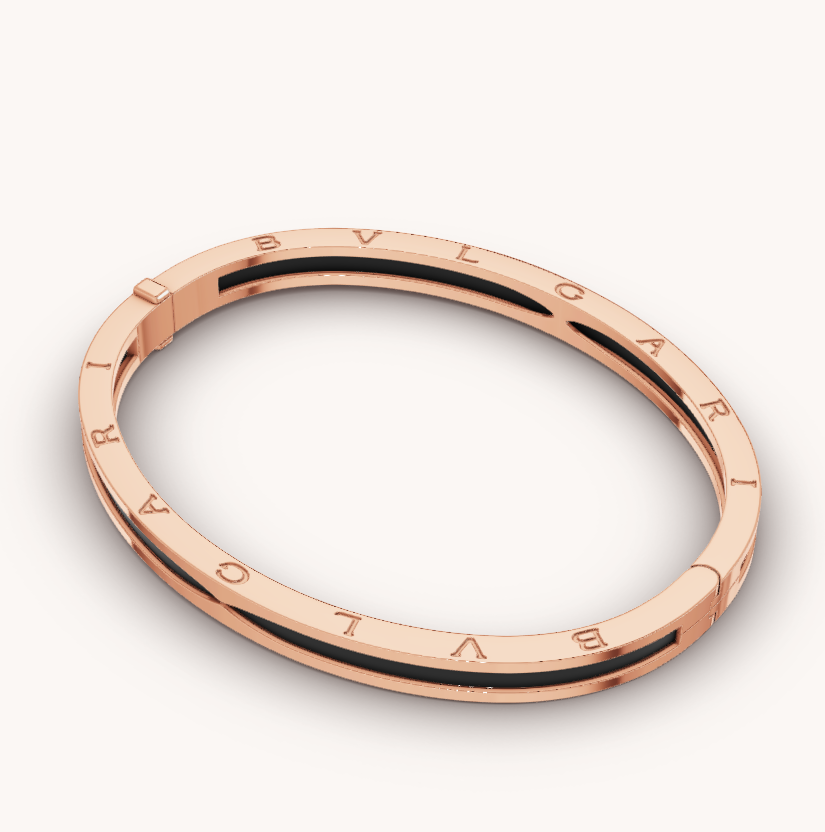 [Regalia jewelry]ZERO 1 PINK GOLD WITH BLACK CERAMIC BRACELET