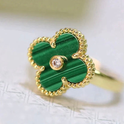 [Regalia jewelry]CLOVER MALACHITE RING GOLD DIAMOND