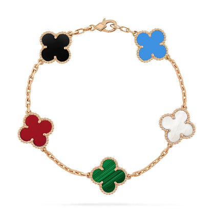 [Regalia jewelry]CLOVER 5 MOTIFS MULTICOLOR  BRACELET