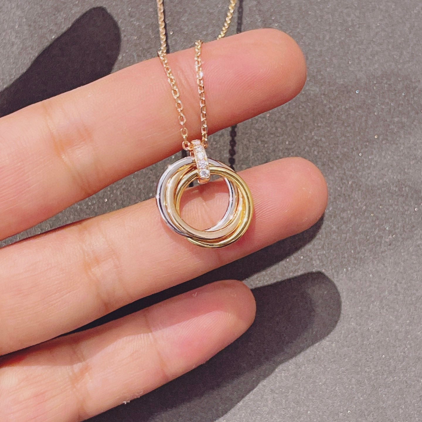 [Regalia jewelry]TRINITY NECKLACE GOLD  DIAMONDS