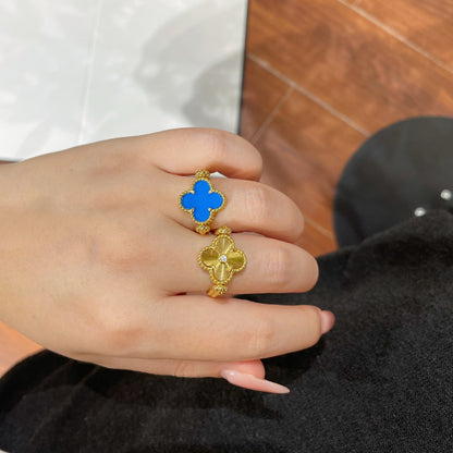 [Regalia jewelry]CLOVER RIVERSIBLE BLUE AGATE RING