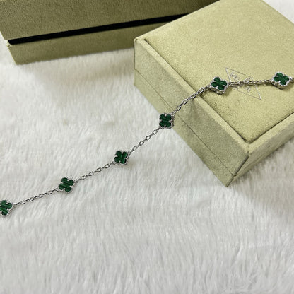 [Regalia jewelry]CLOVER 6 MOTIF MALACHITE BRACELET