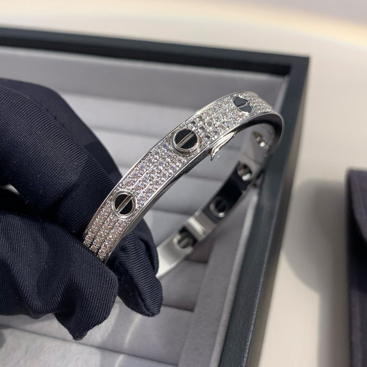 [Regalia jewelry]LOVE BRACELET 6.1MM DIAMOND-PAVED CERAMIC