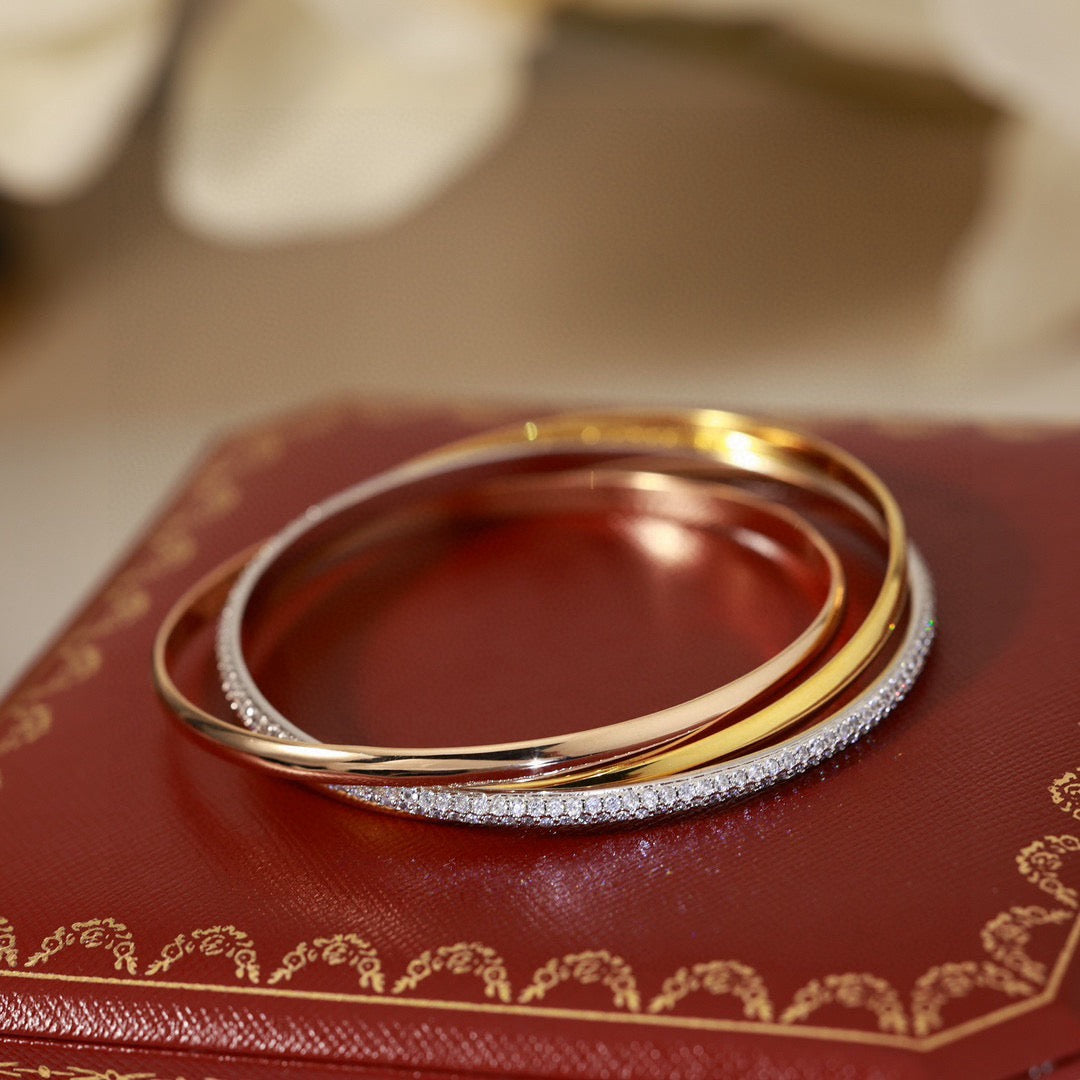 [Regalia jewelry]TRINITY TRICOLORED GOLD THREE-RING BRACELET