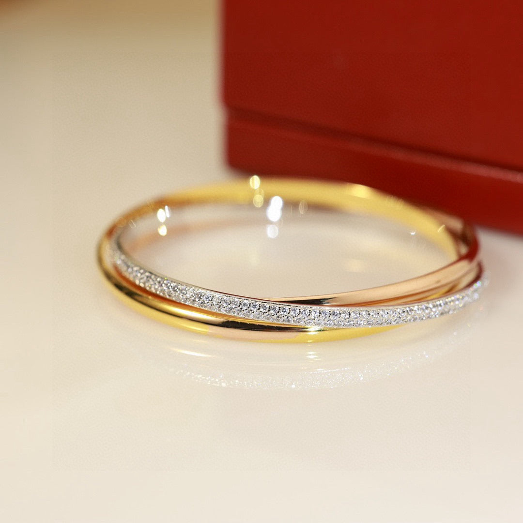 [Regalia jewelry]TRINITY TRICOLORED GOLD THREE-RING BRACELET