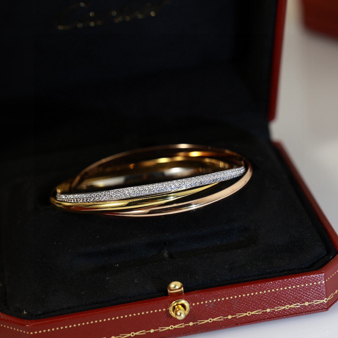 [Regalia jewelry]TRINITY TRICOLORED GOLD THREE-RING BRACELET