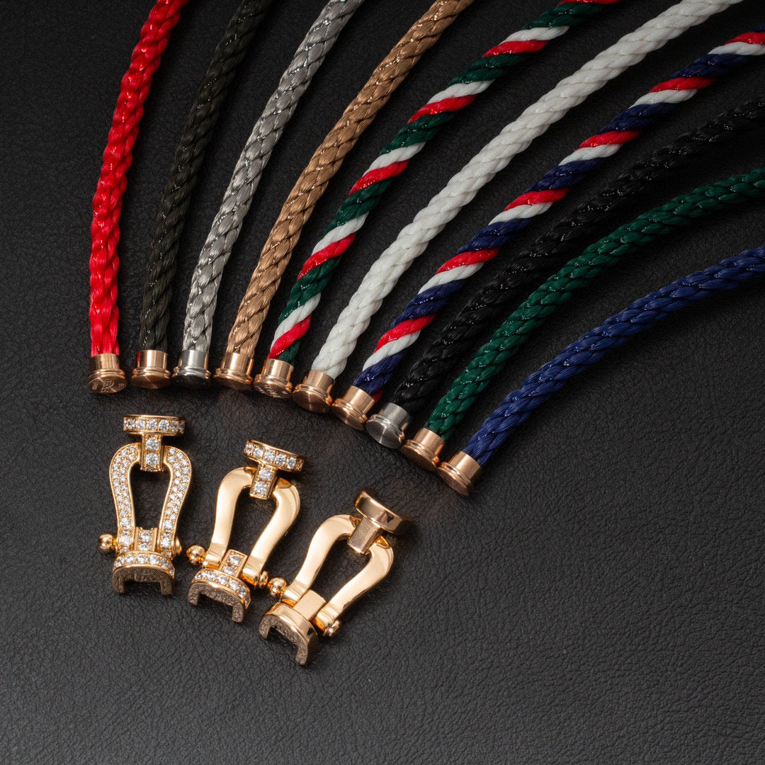 [Regalia jewelry]FORCE LARGE HORSESHOE HALF DIAMOND BRACELET ROSE GOLD