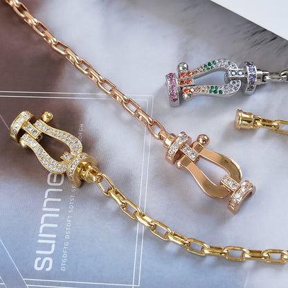 [Regalia jewelry]FORCE LARGE HORSESHOE CLASP  METAL BRACELET