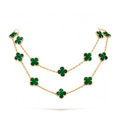 [Regalia jewelry]CLOVER 20 MOTIFS MALACHITE GOLD