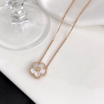 [Regalia jewelry]LUCKY  WHITE MOP  PLUM BLOSSOM NECKLACE
