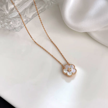 [Regalia jewelry]LUCKY  WHITE MOP  PLUM BLOSSOM NECKLACE
