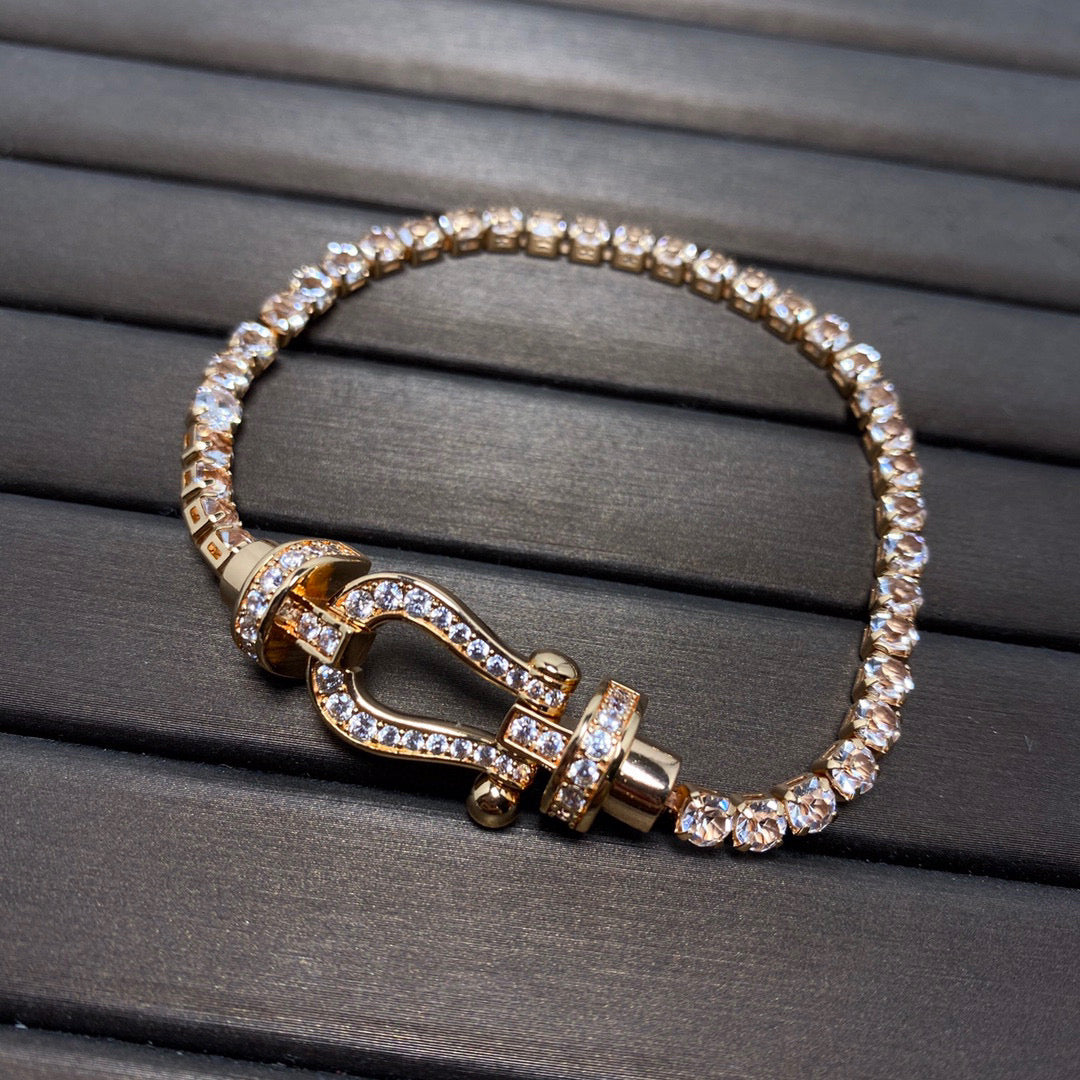 [Regalia jewelry]FORCE  LARGE HORSESHOE FULL DIAMOND TENNIS BRACELET