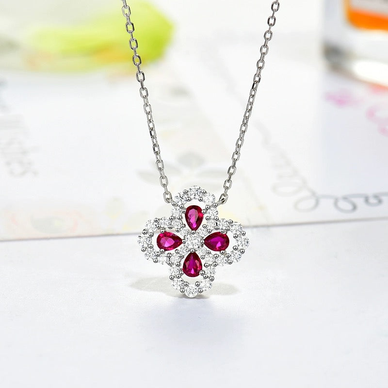 [Regalia jewelry]LOOP NECKLACE FULL MOTIF DIAMOND 16MM MULTIPLE COLORS