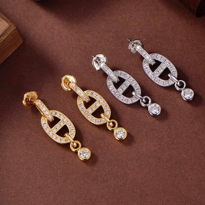 [Regalia jewelry]HM CHAINE DIAMOND EARRINGS