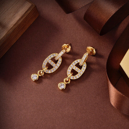 [Regalia jewelry]HM CHAINE DIAMOND EARRINGS