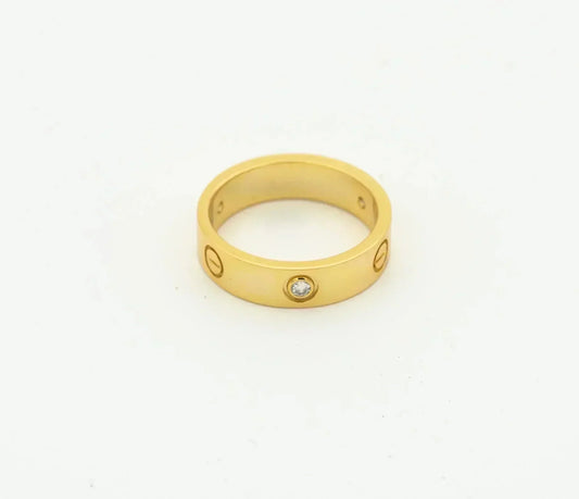 [Regalia jewelry]LOVE RING 4MM 1 DIAMOND GOLD