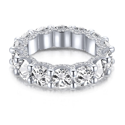 [Regalia jewelry]Gorgeous Round Cut Tennis Ring
