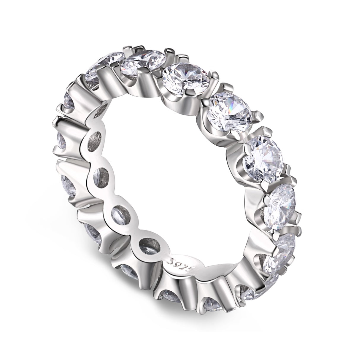 [Regalia jewelry]Eternity Round Cut Tennis Ring