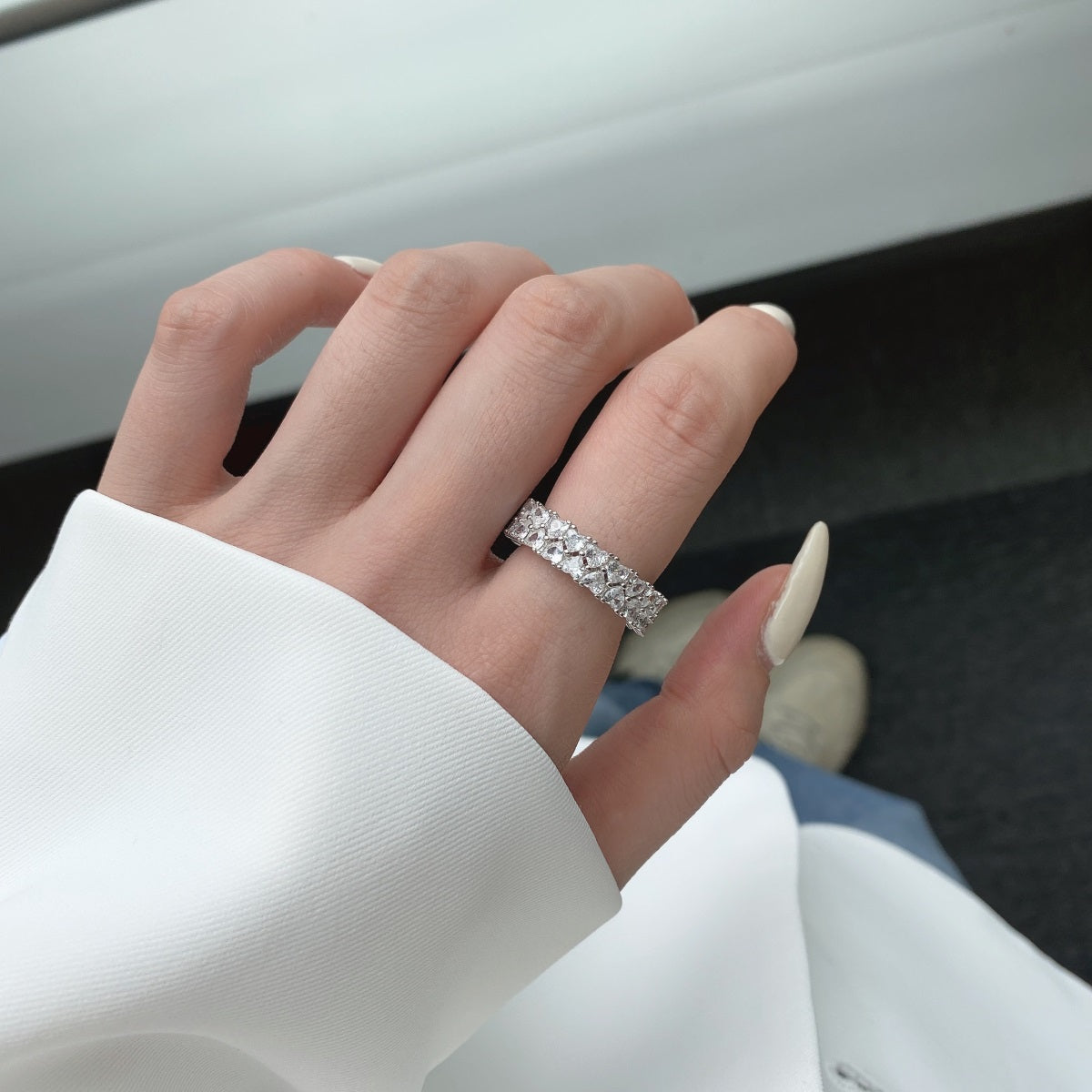 [Regalia jewelry]Sparkling Full Heart Ring