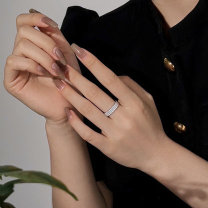 [Regalia jewelry]Dainty Round Cut Tennis Ring