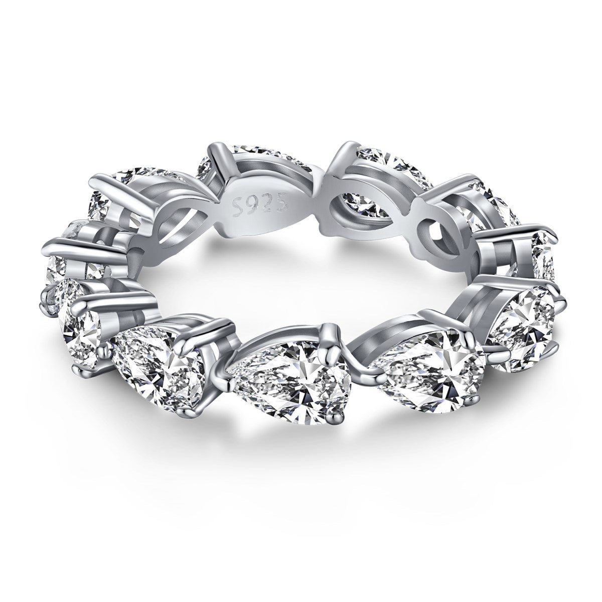 [Regalia jewelry]Exquisite Pear Cut Tennis Ring