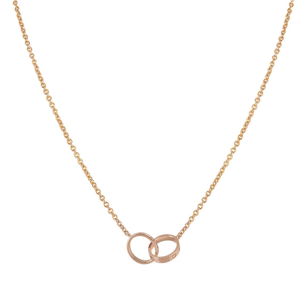 [Regalia jewelry]LOVE NECKLACE DOUBLE RING PINK GOLD