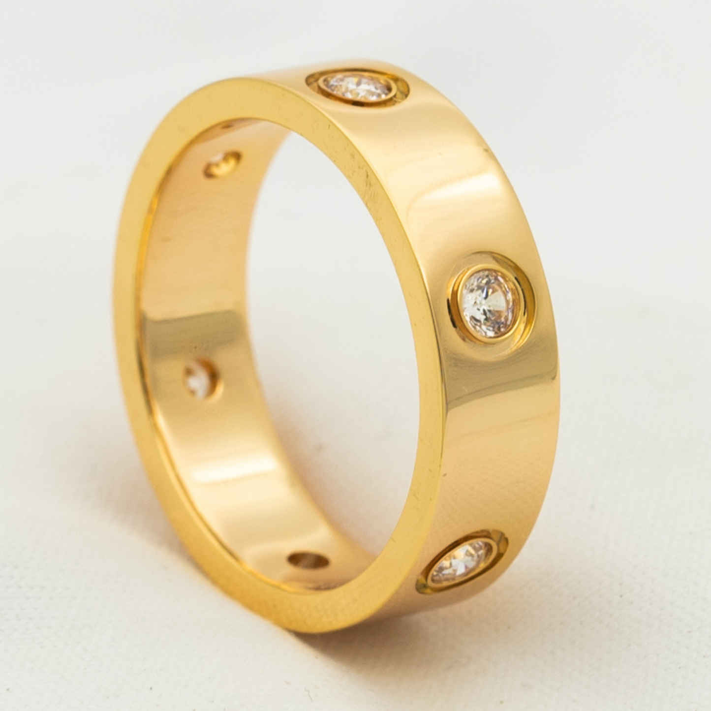 [Regalia jewelry]LOVE RING 5.5MM 6 DIAMONDS PINK GOLD