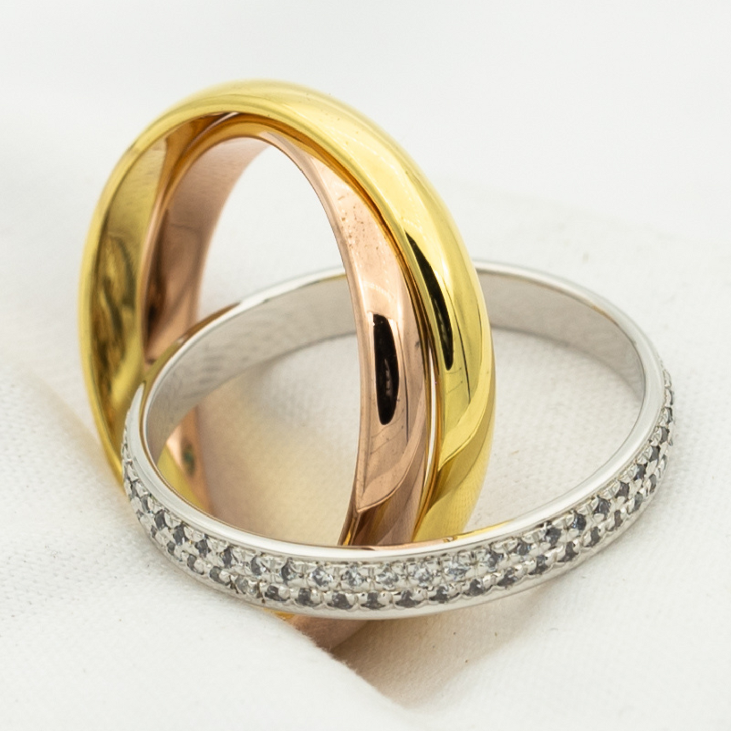 [Regalia jewelry]TRINITY RING GOLD PINK GOLD SILVER DIAMONDS