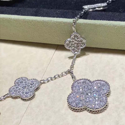 [Regalia jewelry]CLOVER 6 MOTIFS SILVER DIAMOND BRACELET