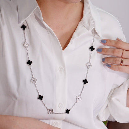 [Regalia jewelry]CLOVER 20 MOTIFS ONYX DIAMOND SILVER