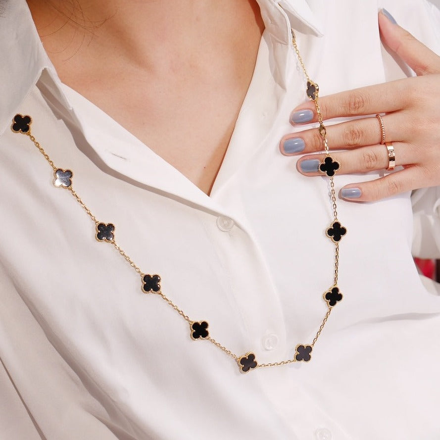 [Regalia jewelry]CLOVER 20 MOTIFS ONYX ROSE GOLD