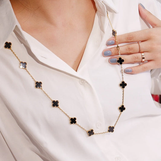 [Regalia jewelry]CLOVER 20 MOTIFS ONYX ROSE GOLD