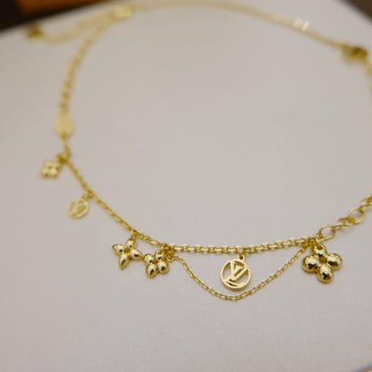 [Regalia jewelry]BLOOMING SUPPLE NECKLACE BRASS