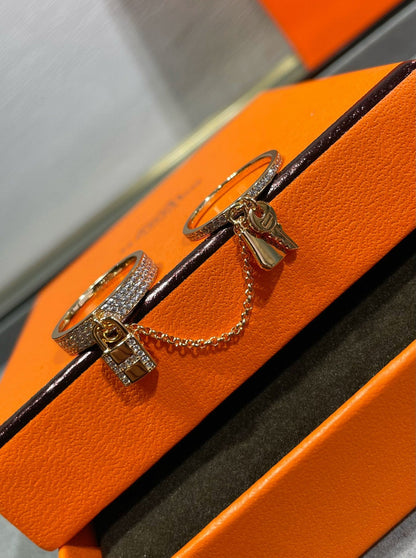 [Regalia jewelry]HM KELLY CLOCHETTE DOUBLE RING IN  WITH DIAMONDS