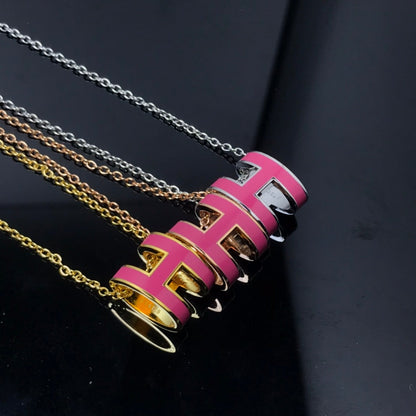 [Regalia jewelry]H NECKLACE PINK