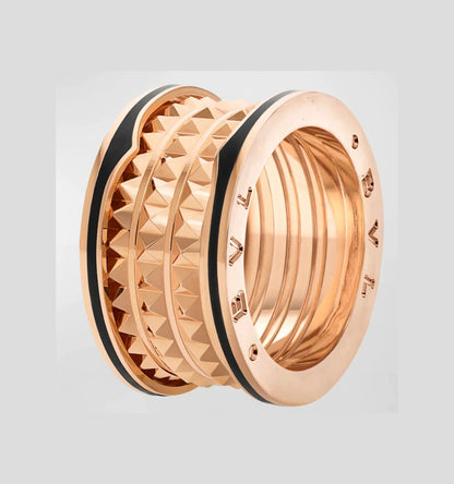 [Regalia jewelry]ZERO 1 ROCK BLACK CERAMIC PINK GOLD LARGE MODEL