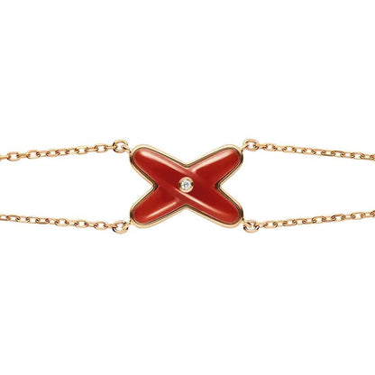 [Regalia jewelry]JEUX BRACELET CARNELIAN PINK GOLD 1 DIAMOND