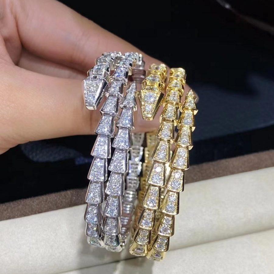 [Regalia jewelry]SERPENTI BRACELET GOLD DIAMOND DOUBLE ROW