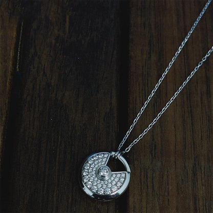[Regalia jewelry]AMULETTE SILVER FULL DIAMOND NECKLACE