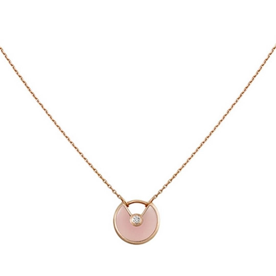 [Regalia jewelry]AMULETTE ROSE GOLD PINK MOP NECKLACE