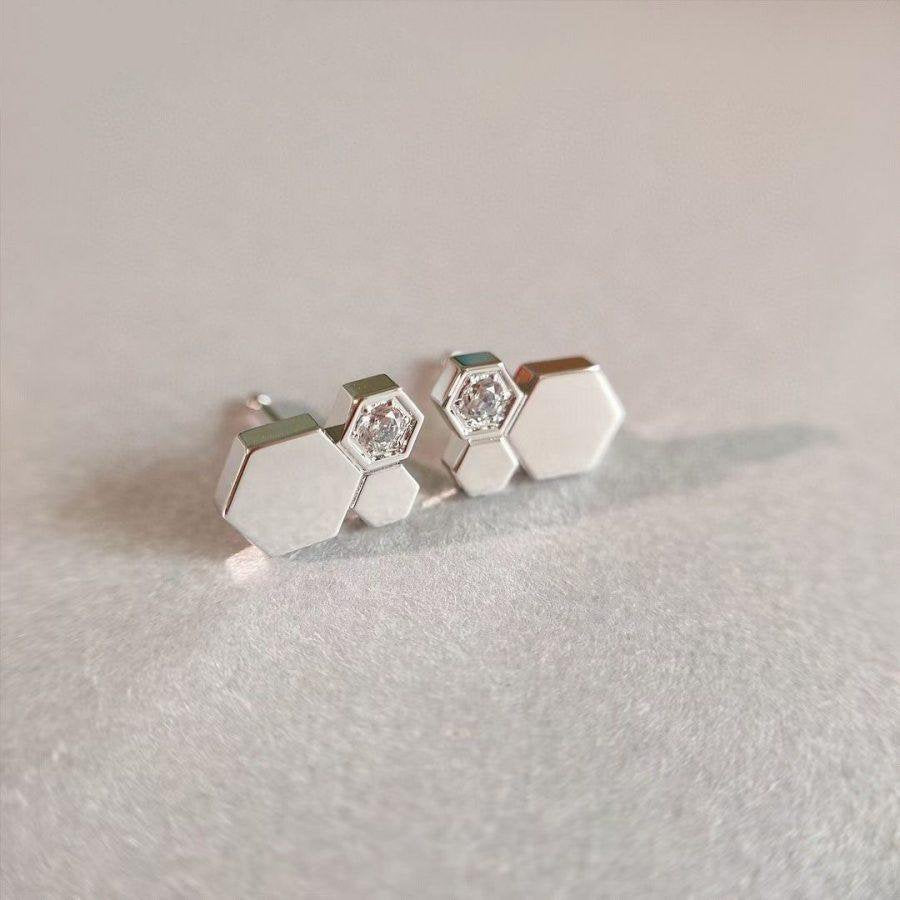 [Regalia jewelry]BEE LOVE SILVER DIAMOND EARRINGS