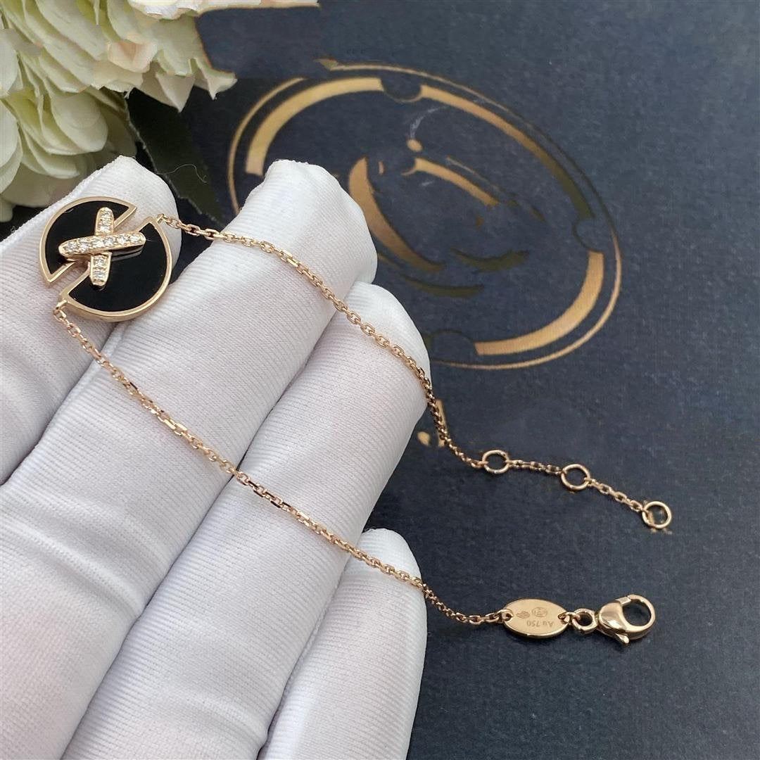 [Regalia jewelry]JEUX DE BRACELET ONYX PINK GOLD DIAMOND