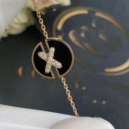 [Regalia jewelry]JEUX DE BRACELET ONYX PINK GOLD DIAMOND