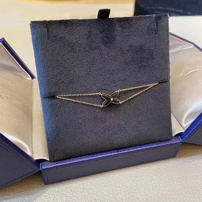 [Regalia jewelry]JEUX BRACELET ONYX PINK GOLD 1 DIAMOND