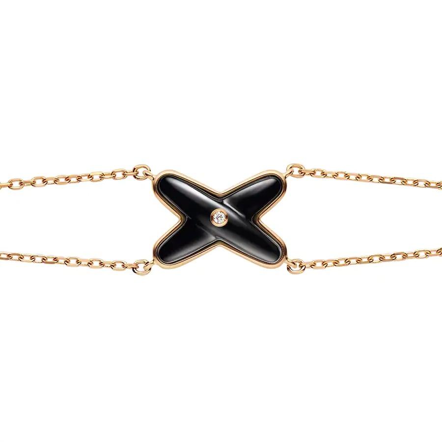 [Regalia jewelry]JEUX BRACELET ONYX PINK GOLD 1 DIAMOND
