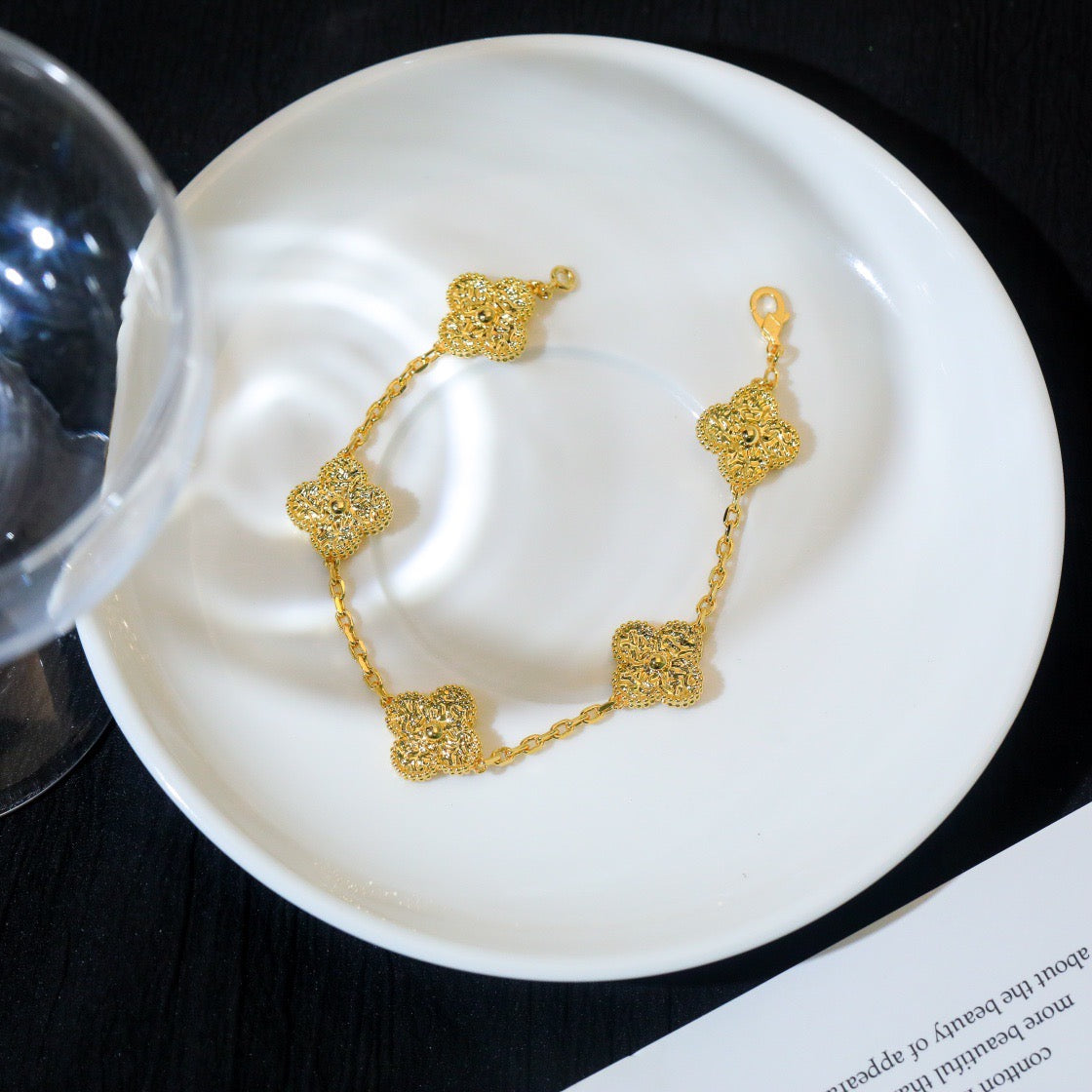 [Regalia jewelry]CLOVER 5 MOTIFS BRONZING BRACELET